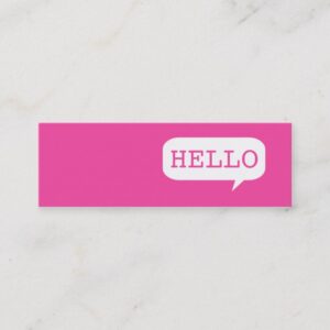 "Hello" Speech Bubble Calling Card