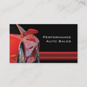 High Performance Auto Sales and Service Business Card