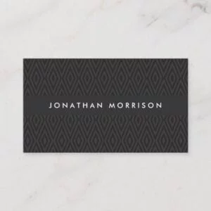 HIP BLACK DIAMOND PATTERN on DARK GRAY Business Card