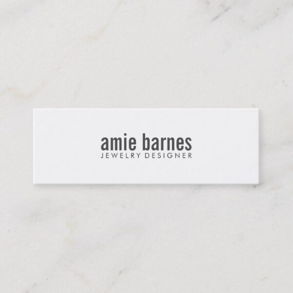 Hip Simple and Bold Black and White Mini Business Card