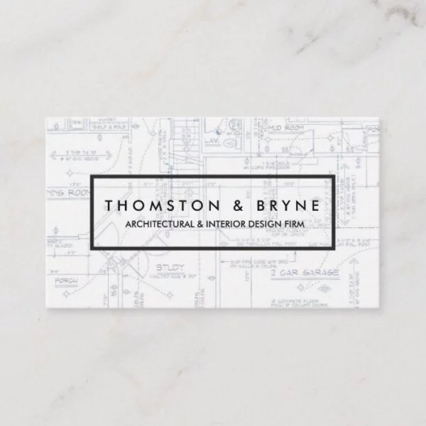 Home Construction and Architect Blueprint Business Card