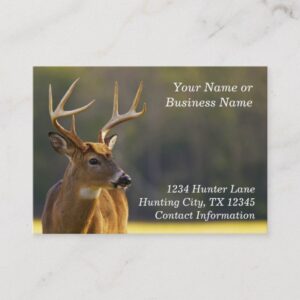 Hunting Hunter Wildlife Whitetail Buck Animal Business Card