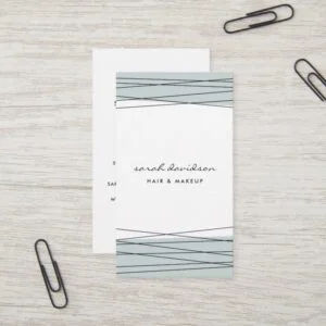 Iced Aqua | Modern Geometric Vertical Business Card