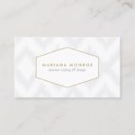 Ikat Pattern in Gray/White Designer Business Card