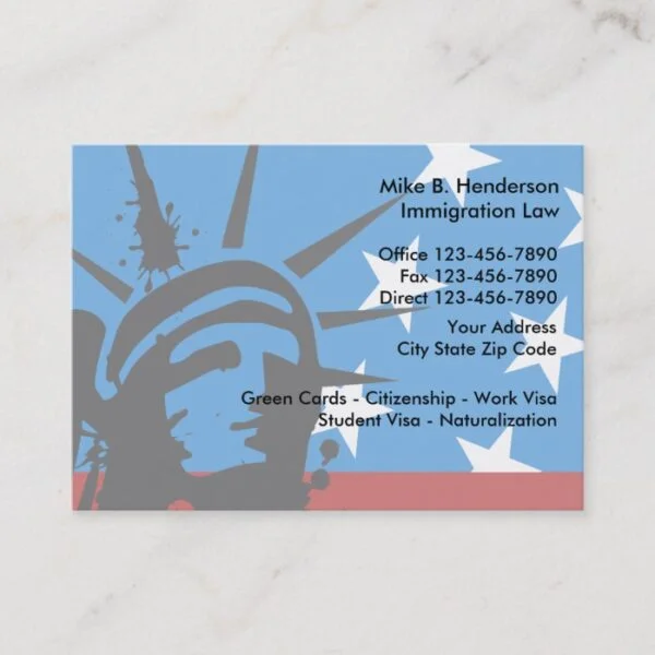 Immigration Attorney Business Card