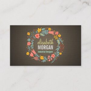 Industrial Designer - Burlap Floral Wreath Business Card