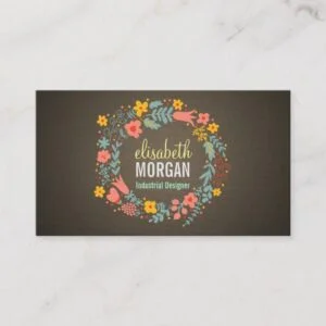 Industrial Designer - Burlap Floral Wreath Business Card