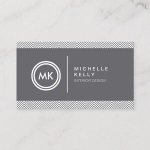 INITIALS LOGO with CHEVRON PATTERN 2 Business Card