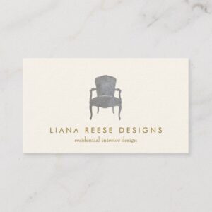 Interior Design  French Chair Logo Business Card