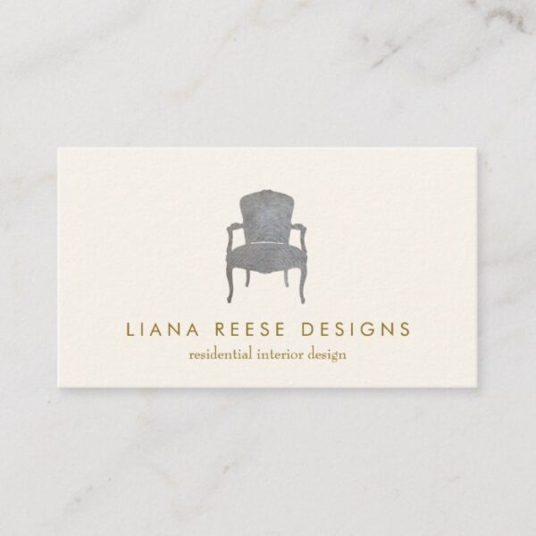 Interior Design  French Chair Logo Business Card