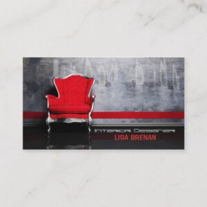 Interior Designer Red Chair Room Decor Living Home Business Card