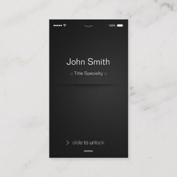 iPhone iOS Style - Simple Generic Black and White Business Card