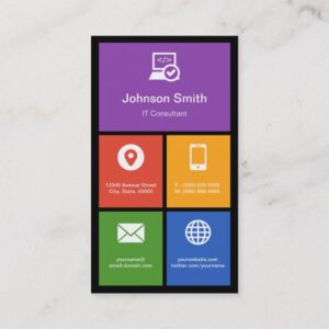 IT Consultant - Colorful Tiles Creative Business Card