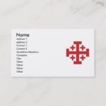 Jerusalem Cross in simple red Business Card