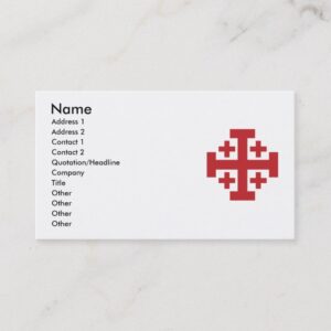 Jerusalem Cross in simple red Business Card