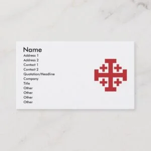 Jerusalem Cross in simple red Business Card