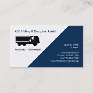 Junk Removal And Dumpster Business Cards