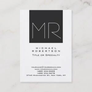 Large Modern Monogram Professional Business Card