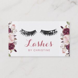 lashes and floral decor business card