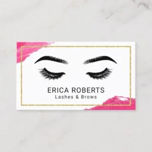 Lashes & Brows Makeup Artist Modern Beauty Salon Business Card
