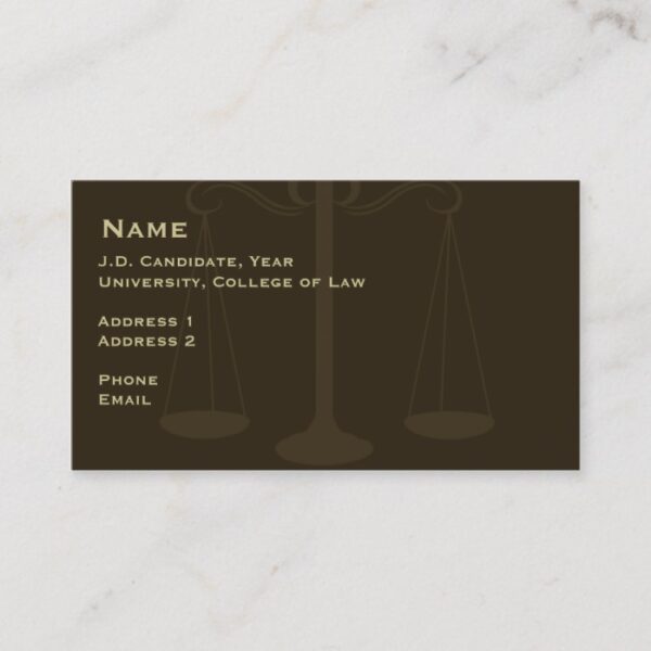 Law Student Business Card 2