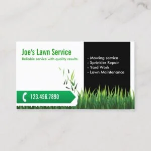 Lawn Care Landscaping Professional Mowing Business Card