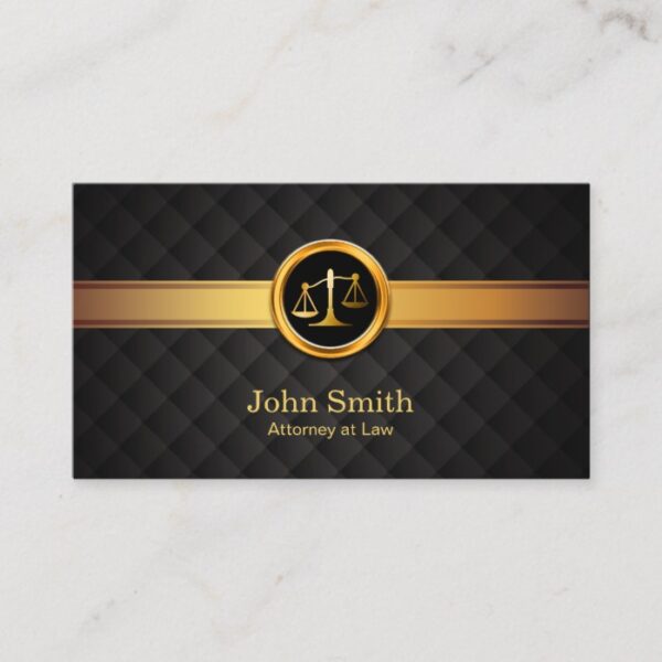 Lawyer Attorney at Law Luxury Gold Striped Business Card