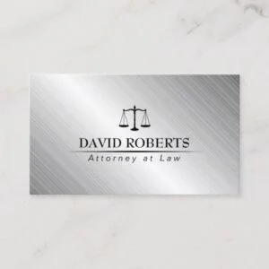 Lawyer Attorney Law Office Modern Metallic Business Card