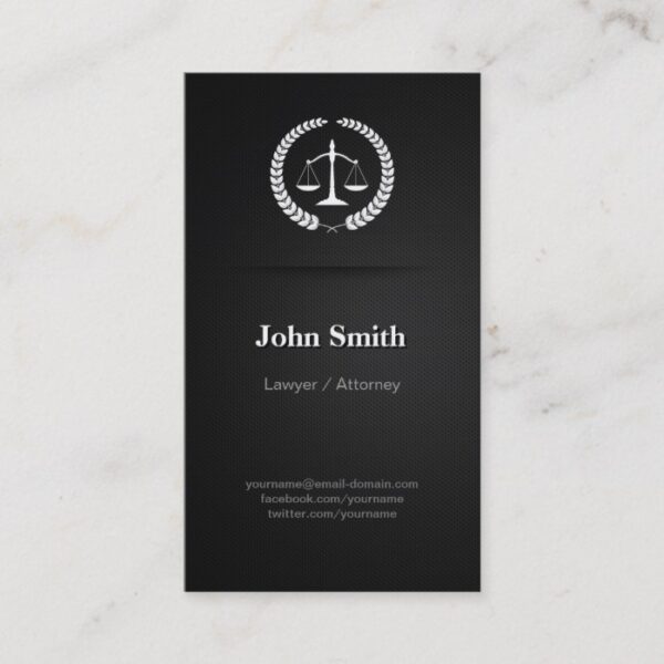 Lawyer / Attorney - Professional Elegant Black Business Card