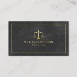 Lawyer Scales of Justice Gold (effect) Attorney Business Card