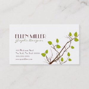 Leaves and Branches Designer Tree Landscaping Business Card