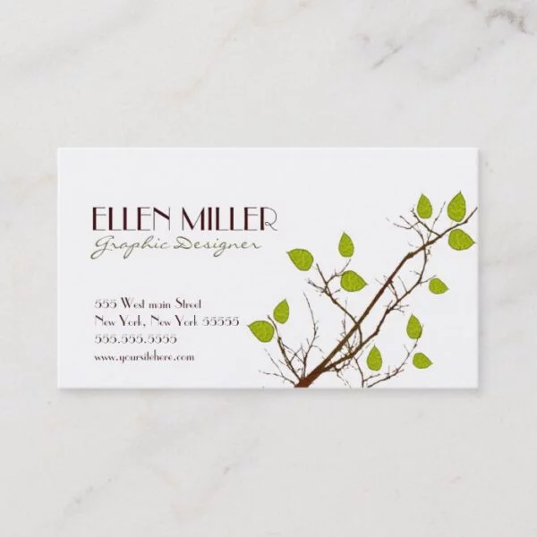 Leaves and Branches Designer Tree Landscaping Business Card