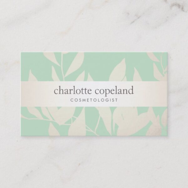 Leaves Green Natural Beauty Cosmetologist Business Card