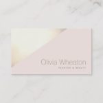 Light Pink Gold Geometric Salon Stylist Business Card