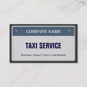 Limo & Taxi Service - Cool Licensed Plate Business Card