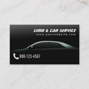 Limo & Taxi Service Elegant Dark Limousine Business Card