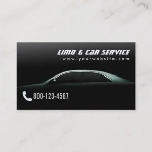 Limo & Taxi Service Elegant Dark Limousine Business Card