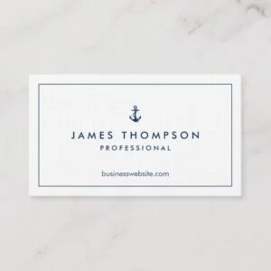 Linen Texture Anchor Logo Professional Classic Business Card