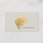 Luxe Abstract Gold Painted Designer Logo on Tan Business Card