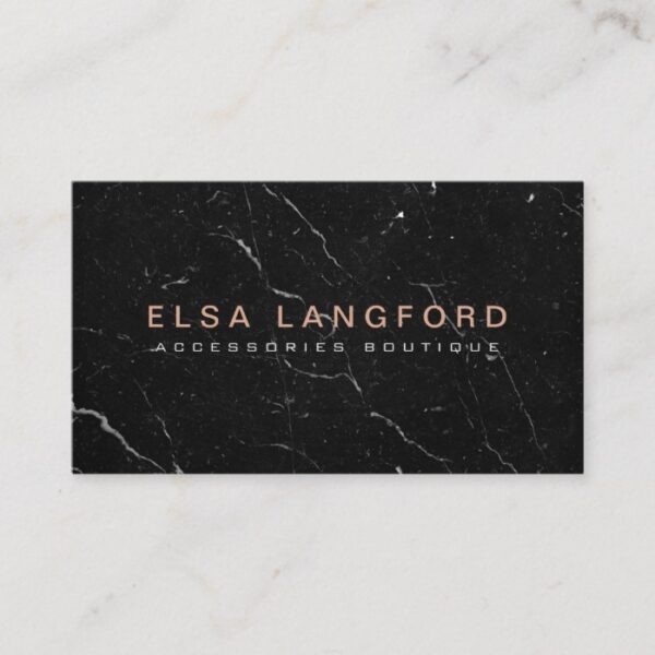 Luxe Black Marble I Boutique, Fashion, Jewelry Business Card