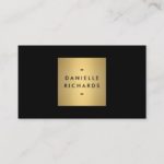 Luxe Glamour Black and Gold Business Card