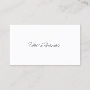 LUXE MINIMALISM HANDWRITTEN TEXT on WHITE Business Card