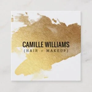 LUXE MINIMALIST glam faux gold foil splash Square Business Card
