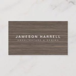 Luxe Modern Wood Architect, Furniture Designer Business Card