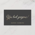Makeup and Hair Stylist Gold Script Beauty Business Card