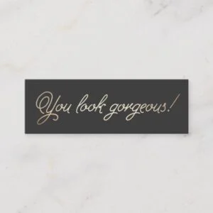 Makeup and Hair Stylist Gold Typographic Beauty Mini Business Card