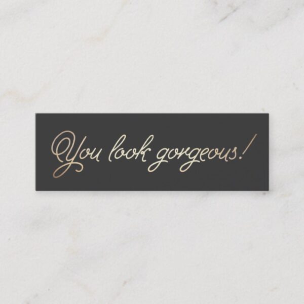 Makeup and Hair Stylist Gold Typographic Beauty Mini Business Card