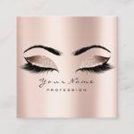 Makeup Artist Eyebrow Eye Lash Glitter Pink Square Square Business Card