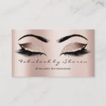 Makeup Artist Eyebrow Lashes Extensi Glitter Pink Business Card