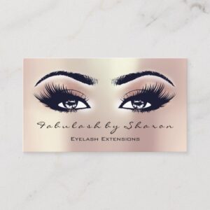 Makeup Artist Eyebrow Lashes Extension Rose Pearl Business Card